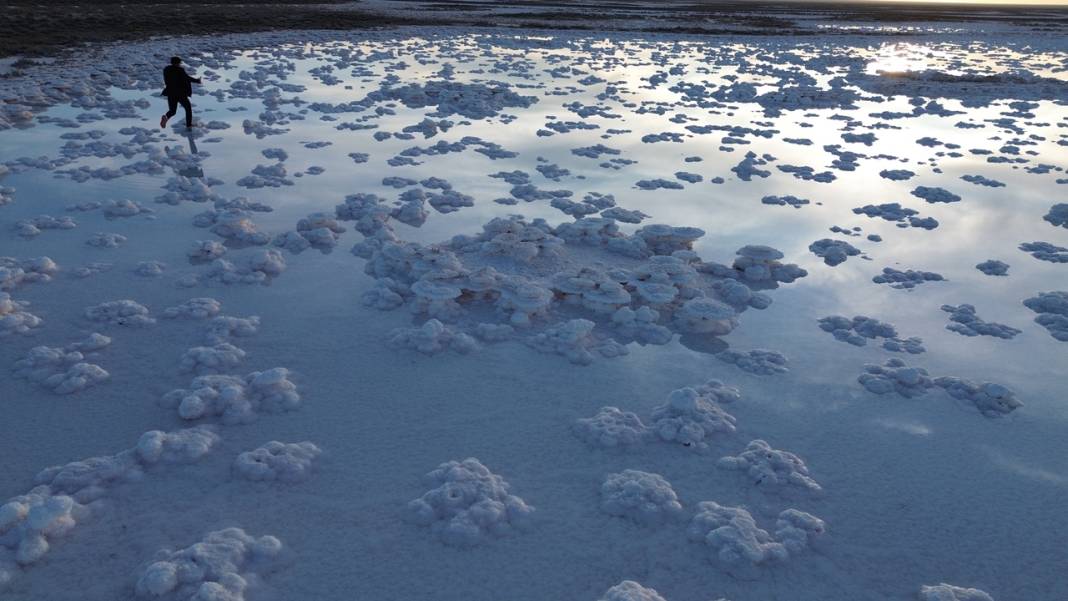 Sosyal medyada gören geliyor! Tuz Gölü'nde ortaya çıktı 5
